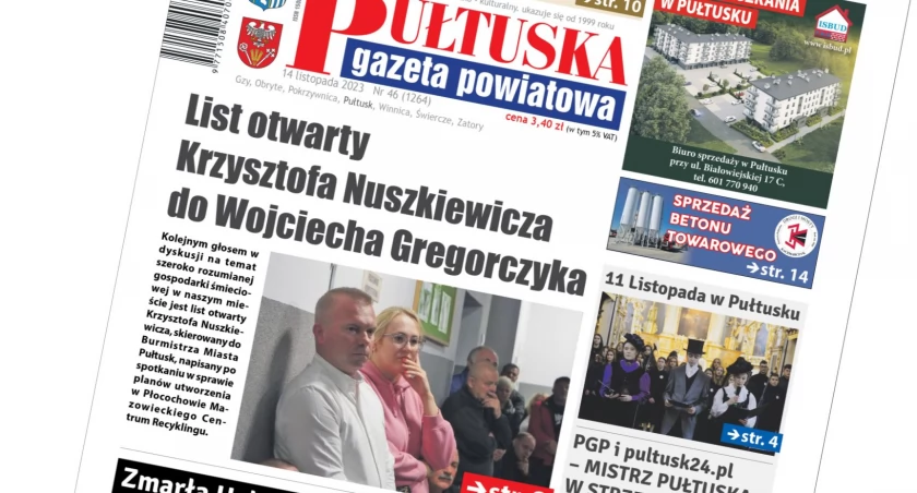 W 46 numerze Pułtuskiej Gazety Powiatowej