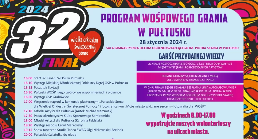 PROGRAM WOŚPOWEGO GRANIA W PUŁTUSKU