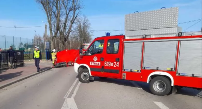 Wypadek z udziałem motocyklisty. Lądował śmigłowiec LPR