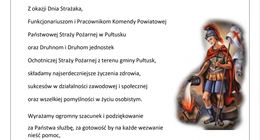 Życzenia dla Strażaków