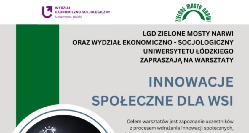 Zaproszenie na warsztaty INNOWACJE SPOŁECZNE DLA WSI