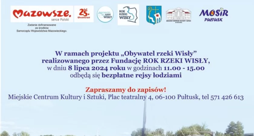 Bezpłatne rejsy łodziami w ramach projektu “Obywatel rzeki Wisły”
