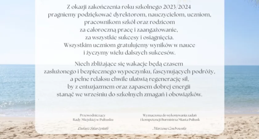 Życzenia z okazji zakończenia roku 2023/2024