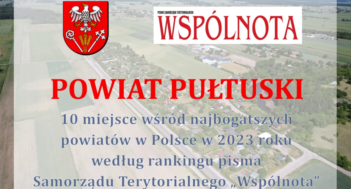 Powiat Pułtuski na 10 miejscu wśród najbogatszych powiatów w Polsce 