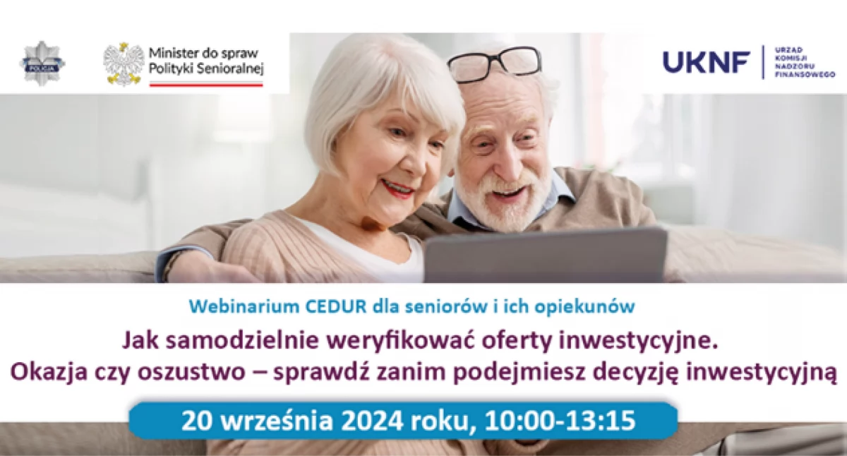 WEBINARIUM: Jak samodzielnie weryfikować oferty inwestycyjne. Okazja czy oszustwo – sprawdź zanim podejmiesz decyzję inwestycyjną