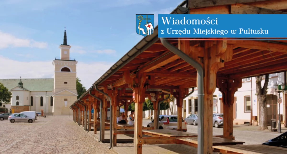 Ogłoszenie o dwóch wolnych straganach handlowych na targowisku przy ul. Rynek w Pułtusku