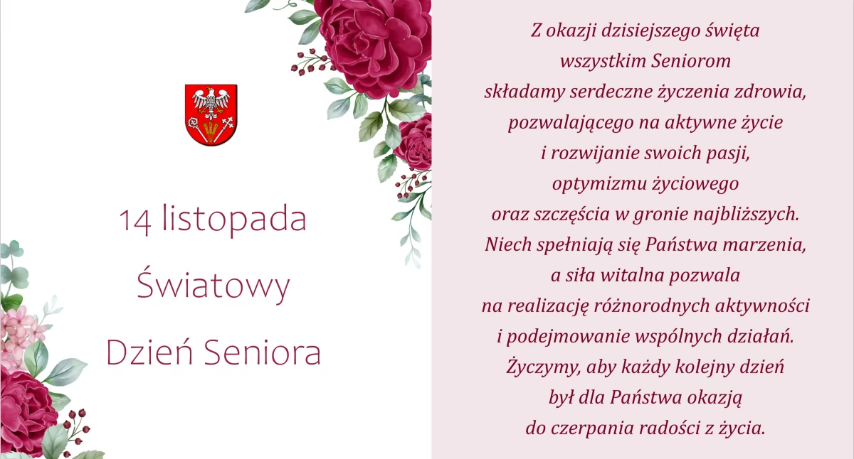 14 listopada - Światowy Dzień Seniora