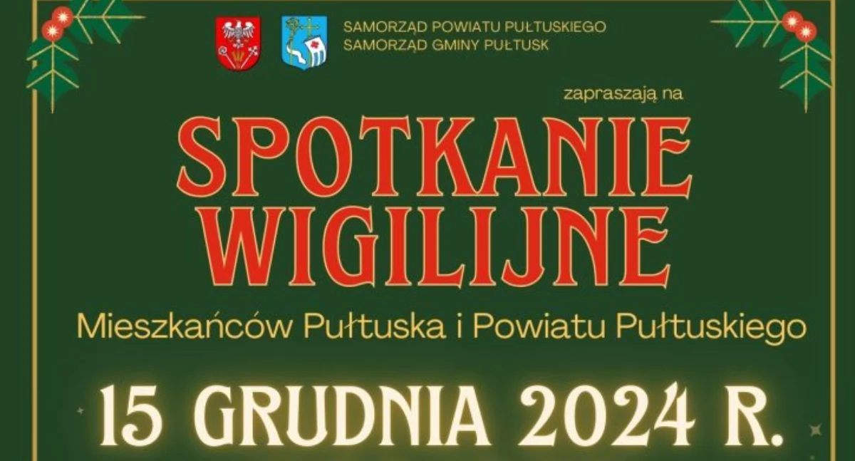 Zapraszamy na Spotkanie Wigilijne Mieszkańców Pułtuska i Powiatu Pułtuskiego