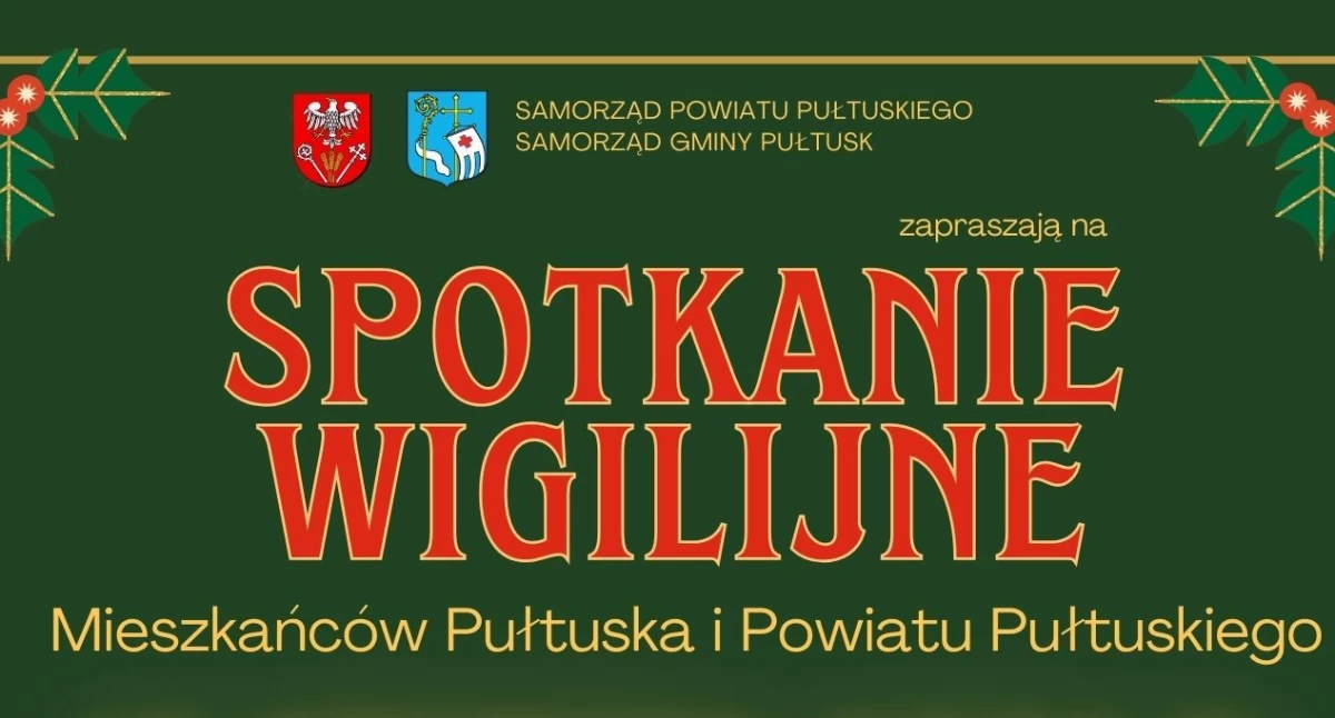 Spotkanie wigilijne mieszkańców Pułtuska i Powiatu Pułtuskiego – ZAPROSZENIE