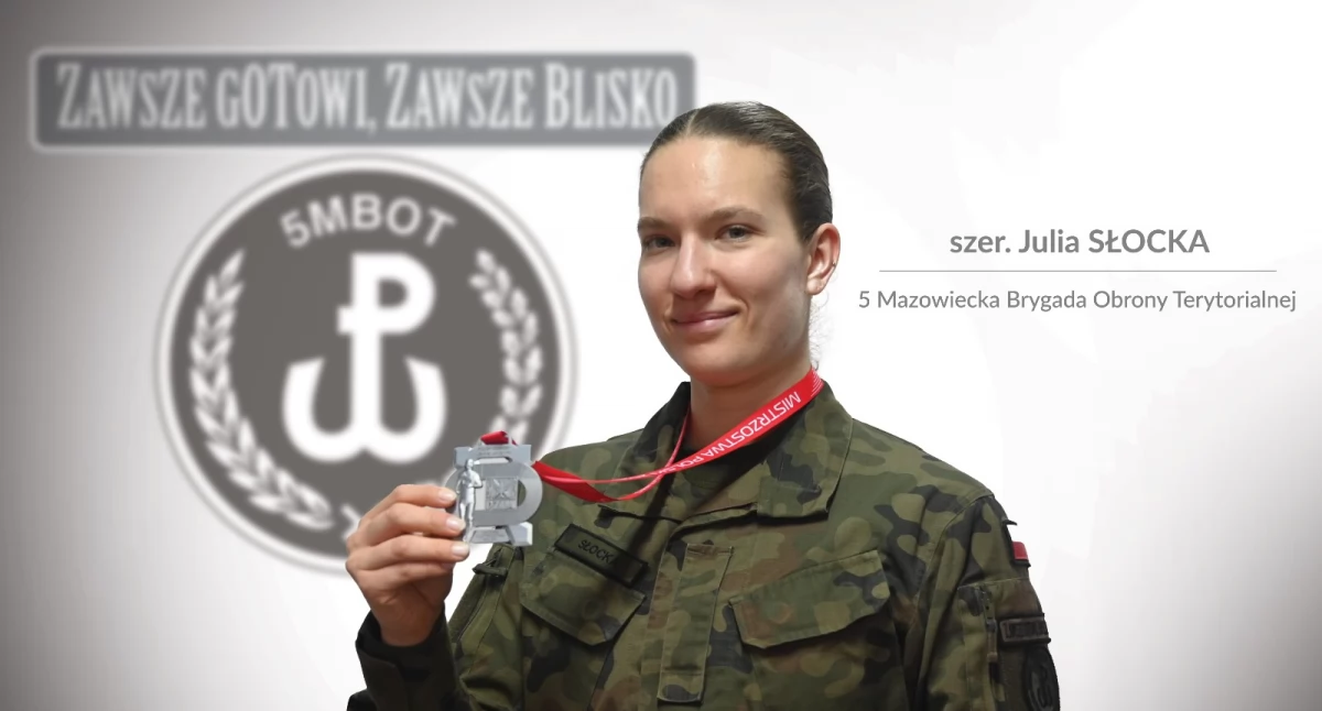 Julia Słocka, żołnierz 5 Mazowieckiej Brygady OT ze srebrnym medalem w pięcioboju!