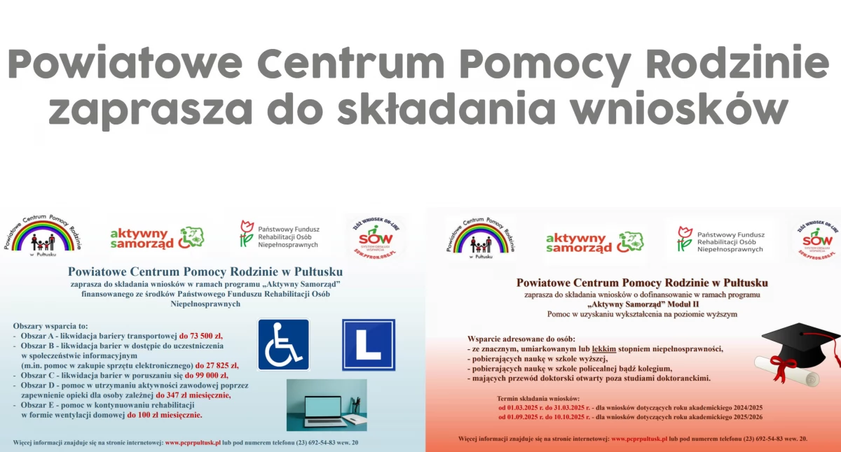 Aktywny Samorząd – PCPR zaprasza do składania wniosków