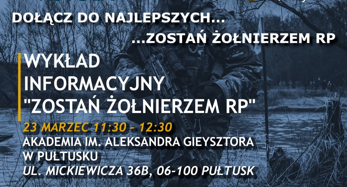W najbliższą niedzielę wykład otwarty „Zostań Żołnierzem RP”