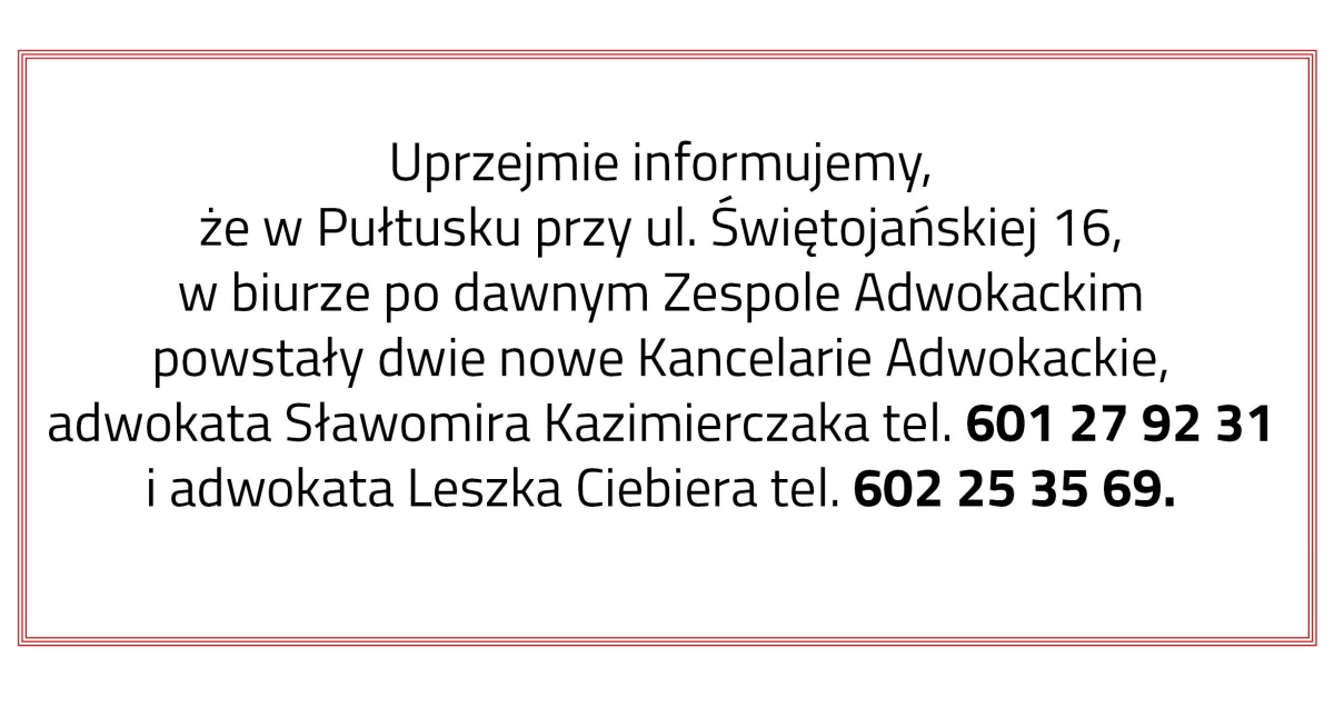 Nowe kancelarie adwokackie