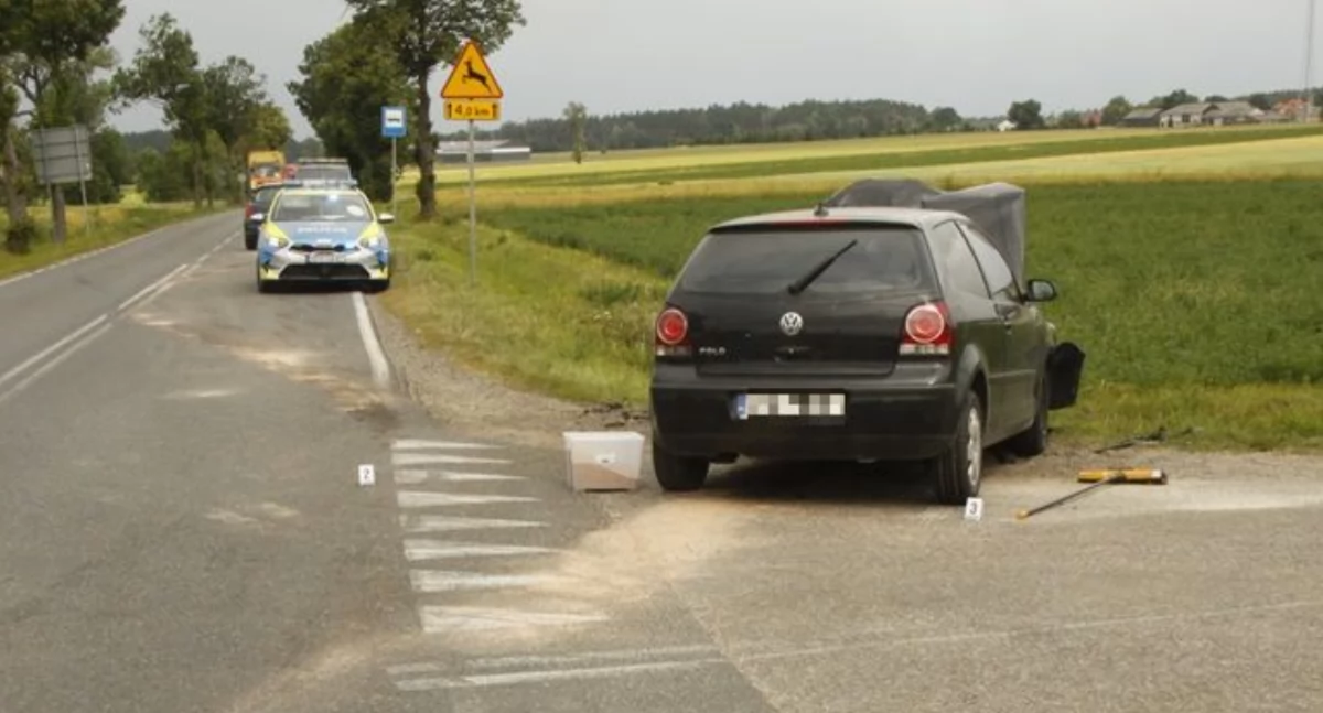 Wypadek w Gładczynie Rządowym. Dwie osoby trafiły do szpitala