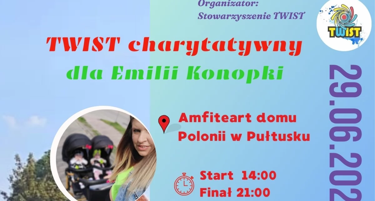 W najbliższą niedzielę TWIST dla Emilii Konopki. Nie może tam Was zabraknąć!