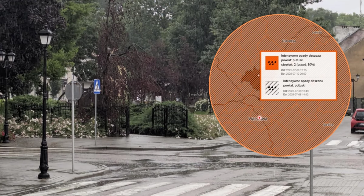 Zmiana stopnia ostrzeżenia dla powiatu pułtuskiego i okolic