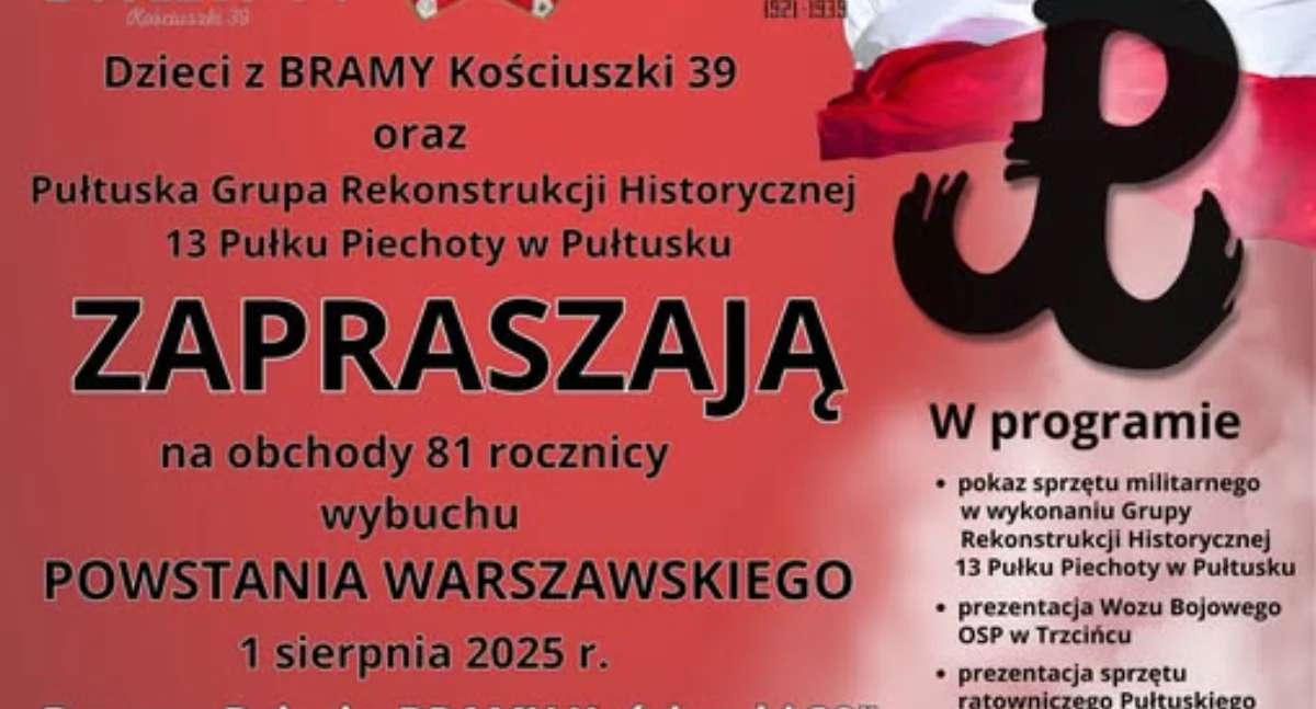 Dzieci z BRAMY zapraszają na obchody 81 rocznicy wybuchu Powstania Warszawskiego