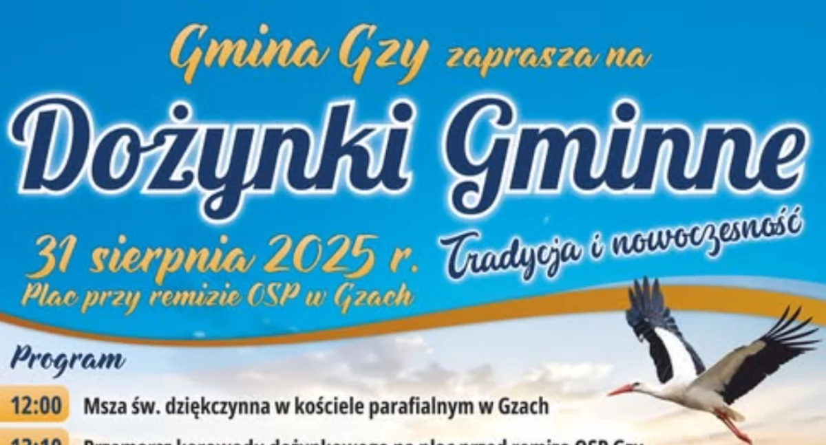 Zapraszamy na dożynki gminne w Gzach