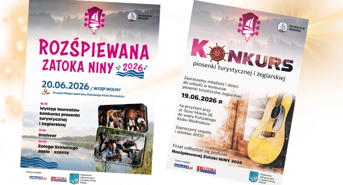 Konkurs Piosenki Turystycznej i Żeglarskiej oraz koncerty „Rozśpiewana Zatoka Niny 2026” coraz bliżej!