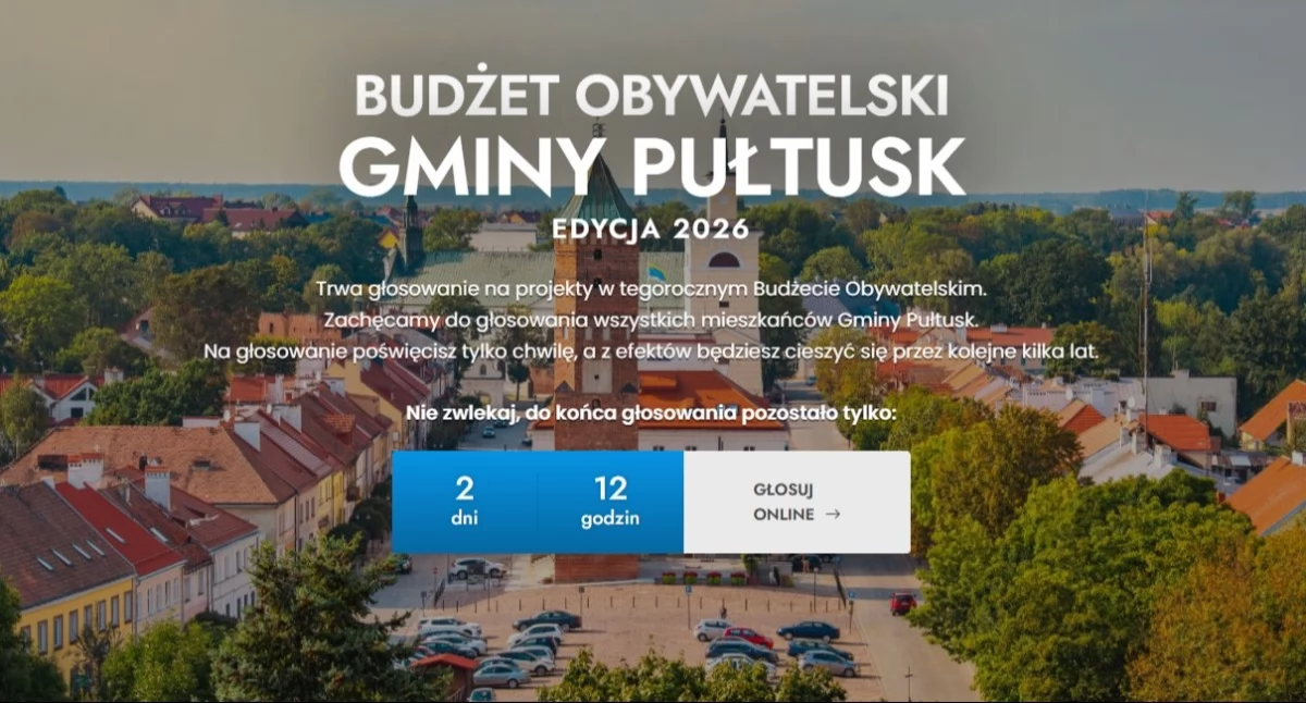 Zostały tylko 2 dni! Zagłosuj na swój projekt w Budżecie Obywatelskim Gminy Pułtusk!