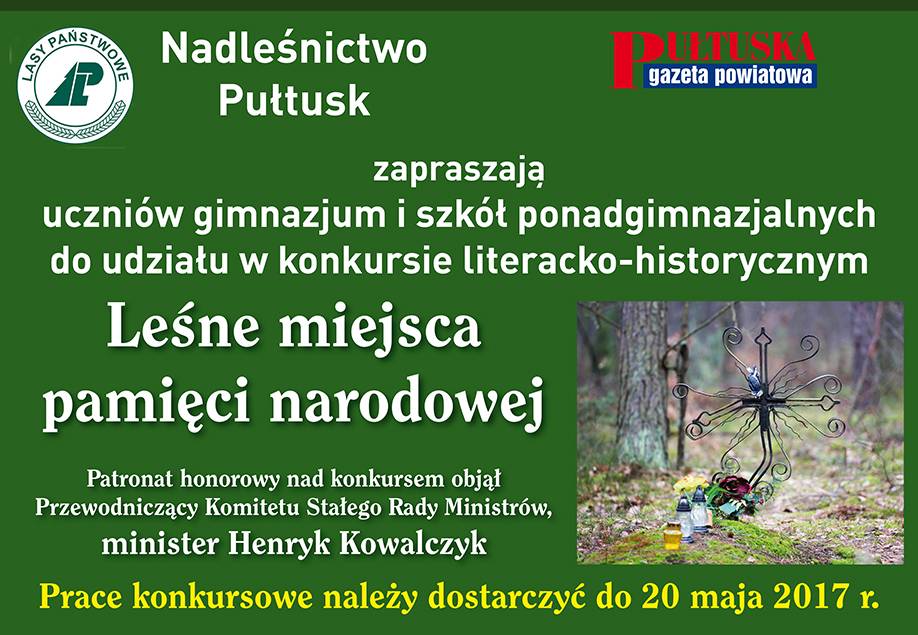 „Leśne miejsca pamięci narodowej” - konkurs literacko – historyczny