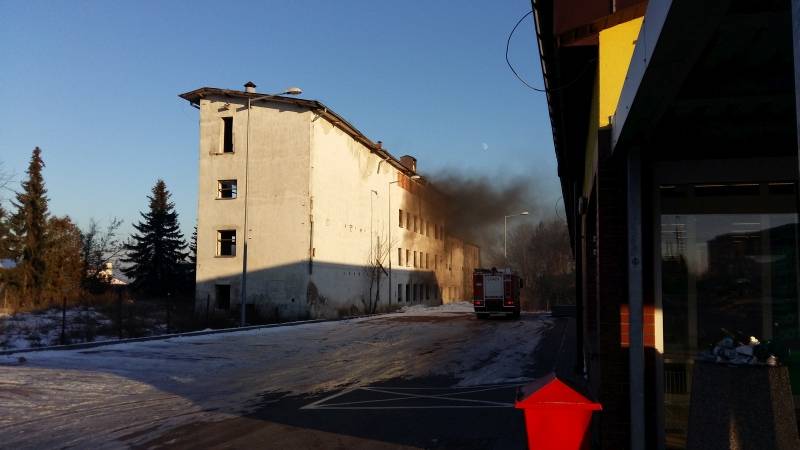 Pożar pustostanu na Warszawskiej 