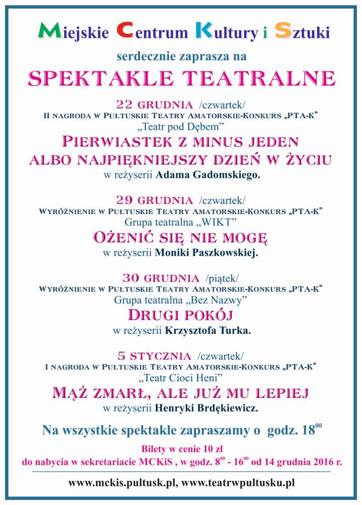 Pułtuskie Teatry Amatorskie - przeżyjmy to jeszcze raz
