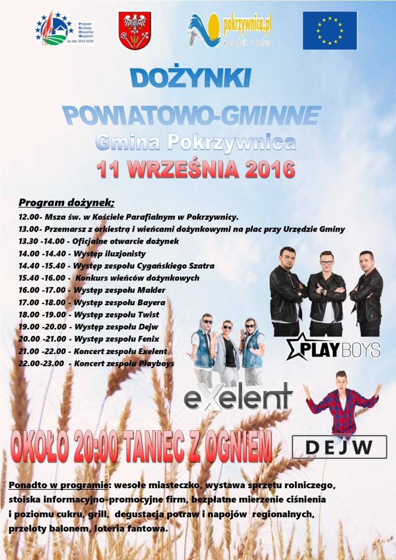 W niedzielę Dożynki Powiatowe w Pokrzywnicy