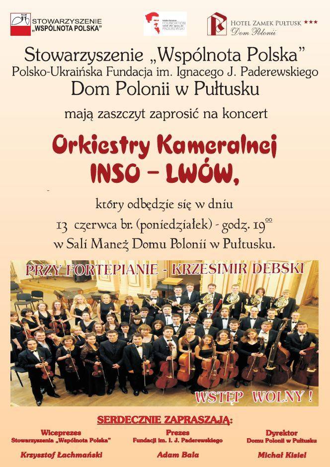 Koncert Orkiestry Kameralnej INSO - LWÓW i Krzesimira Dębskiego