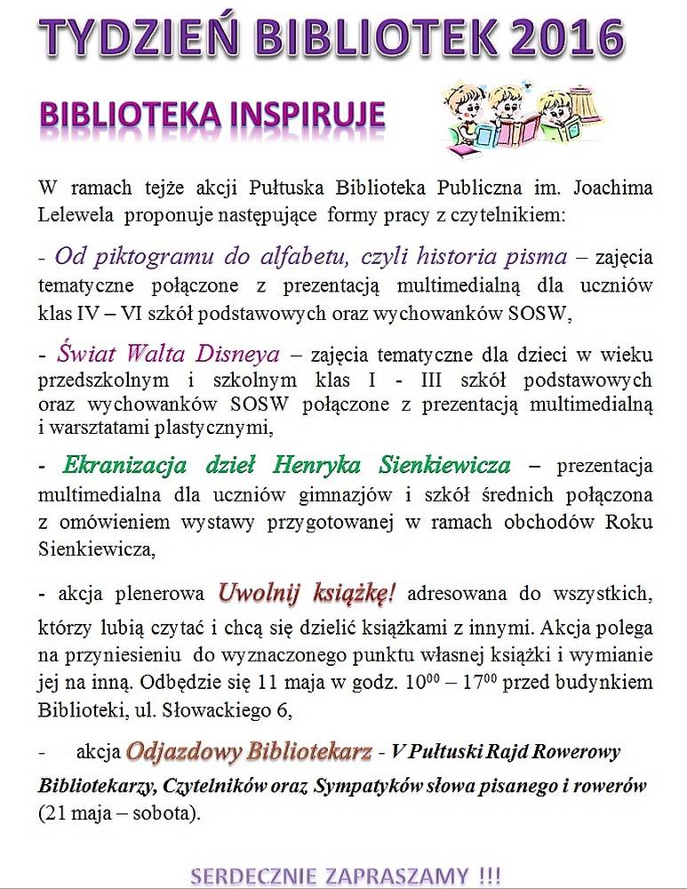 Tydzień bibliotek z Lelewelem