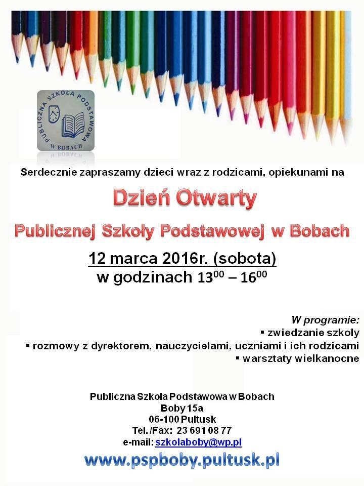 Dzień otwarty w szkole w Bobach