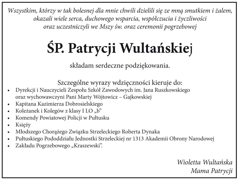 Podziękowania