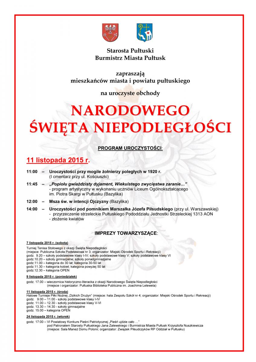 Pułtuskie obchody Święta Niepodległości