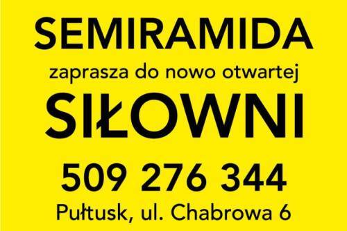 Semiramida zaprasza do nowo otwartej siłowni