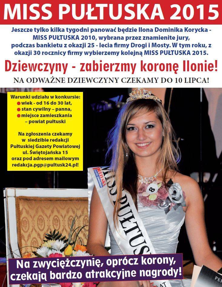 Zostań Miss Pułtuska 2015!