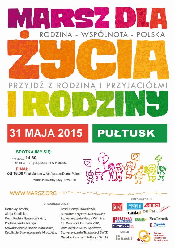 Zapraszamy na Marsz dla Życia i Rodziny