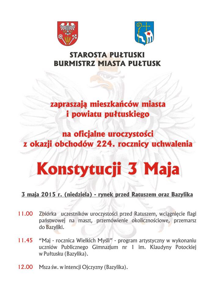 Uroczystości z okazji uchwalenia Konstytucji 3 Maja