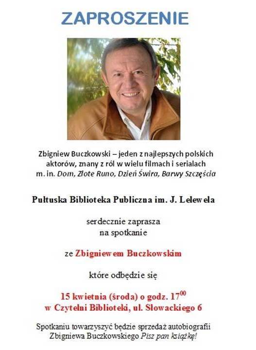 Zaproszenie na spotkanie ze Zbigniewem Buczkowskim