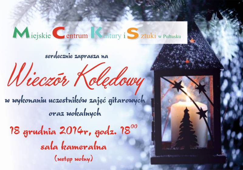 Zaproszenie na wieczór kolędowy