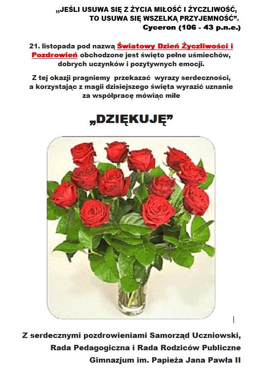 Serdeczności od gimnazjalistów :)