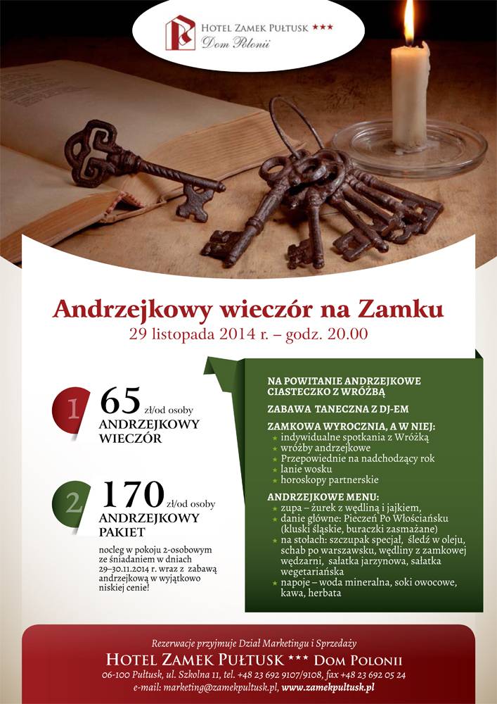 Andrzejkowy wieczór na Zamku