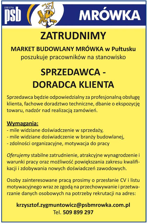 Ogłoszenie Mrówka
