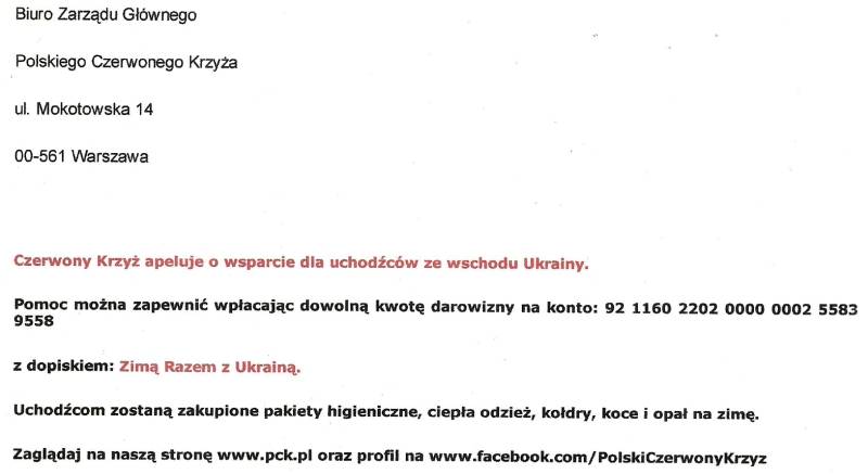 Pomoc dla Ukrainy