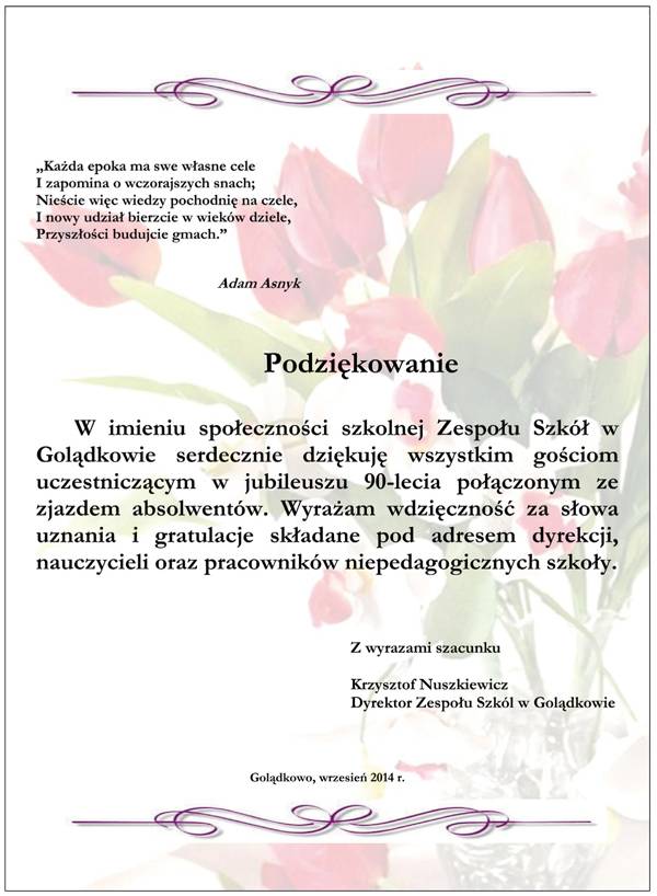 Podziękowania