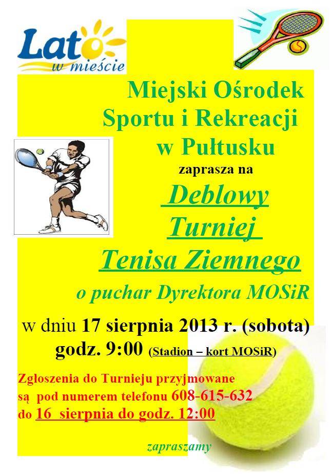 Zaproszenie na tenis ziemny 