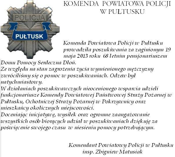 Jan Markiewicz został odnaleziony