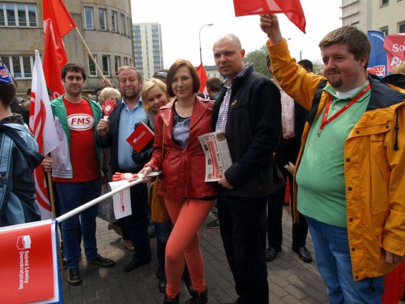 Pułtuska delegacja SLD na pochodzie 1-majowym