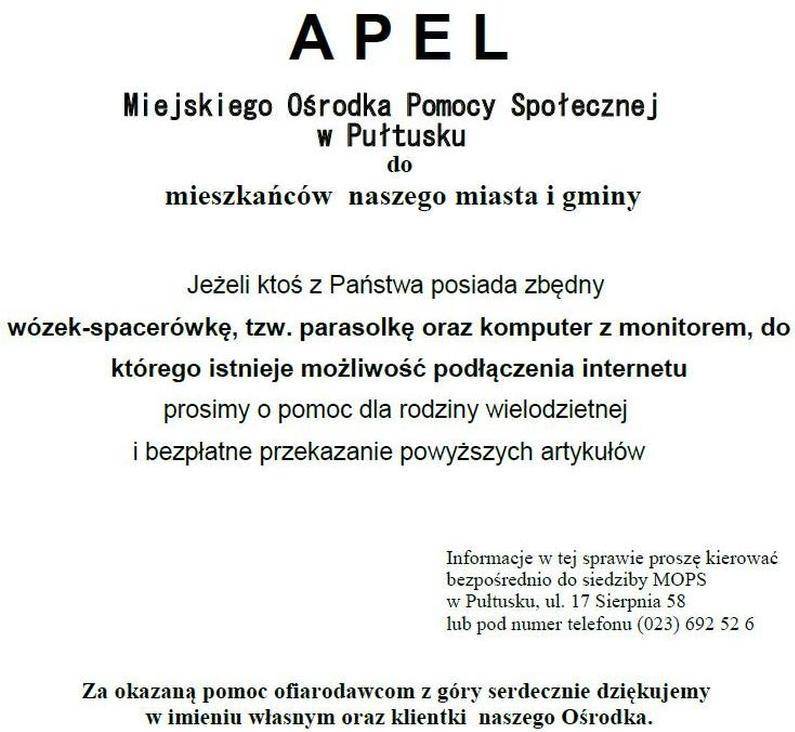 Apel o pomoc
