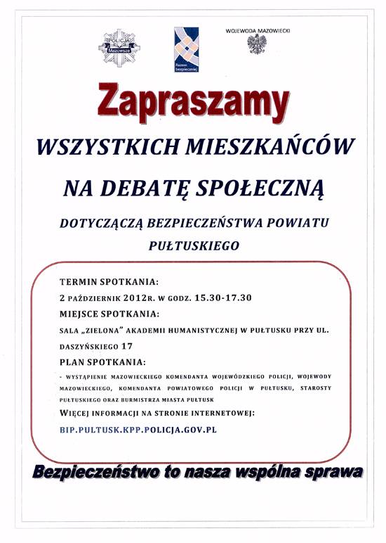 Zaproszenie na debatę społeczną