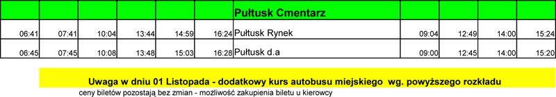 1 listopada – dodatkowe kursy KM